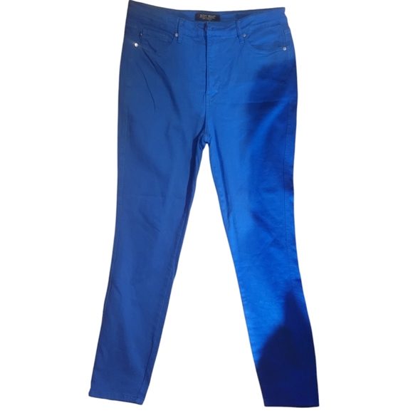 Judy Blue High Rise Skinny Leg Cobalt Blue Denim Spring Pants Like New - Picture 2 of 3